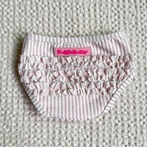 Ruffle Butts Pink & White Seersucker Swim Bottoms